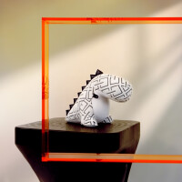 ZÜNY x KVADRAT Collection - Buchstütze 1kg - Dinosaurier K-Grid weiß