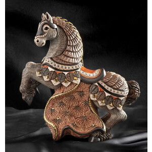 DE ROSA Coll. - Graues springendes Pferd / Grey Rampant horse XL Gallery Coll. limited Edition