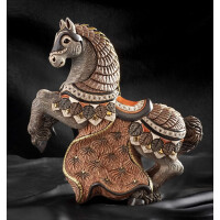 DE ROSA Coll. - Graues springendes Pferd / Grey Rampant horse XL Gallery Coll. limited Edition