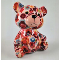 POMME PIDOU PETITES exklusive Mini-Spardosen  - Bär Toto rosa / Blumen