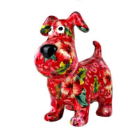 Spardose POMME PIDOU - Hund Hugo - rot / Hibiskus