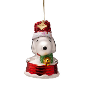 Vondels - Christbaumschmuck aus Glas - PEANUTS / Snoopy and Woodstock on a sleigh / Snoopy und Woodstock auf dem Schlitten 11cm