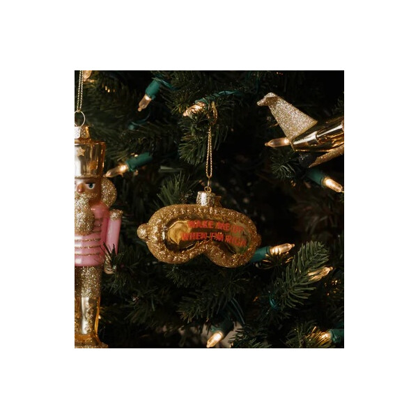 Vondels - Christbaumschmuck aus Glas - Sleeping mask WAKE ME UP WHEN I´M RICH / Schlafmaske 8,5cm