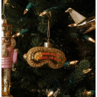 Vondels - Christbaumschmuck aus Glas - Sleeping mask WAKE ME UP WHEN I´M RICH / Schlafmaske 8,5cm