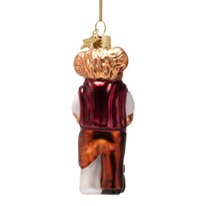 Vondels - Christbaumschmuck aus Glas - bear burgundy in golf clothes / Bär in burgund-rotem Golf-Outfit 12cm
