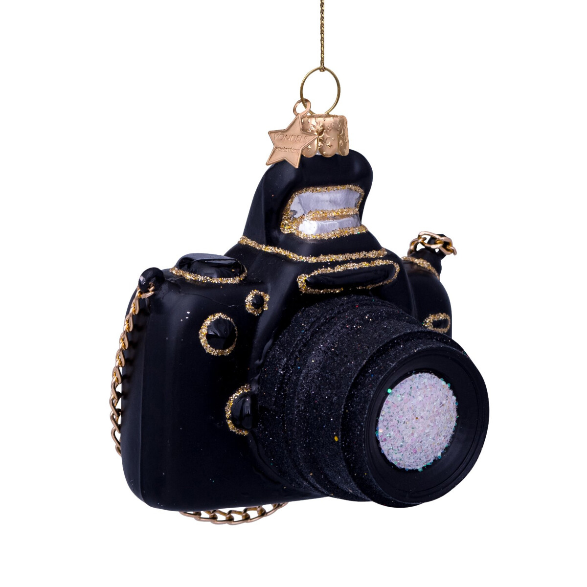 Vondels - Christbaumschmuck aus Glas - black camera /...