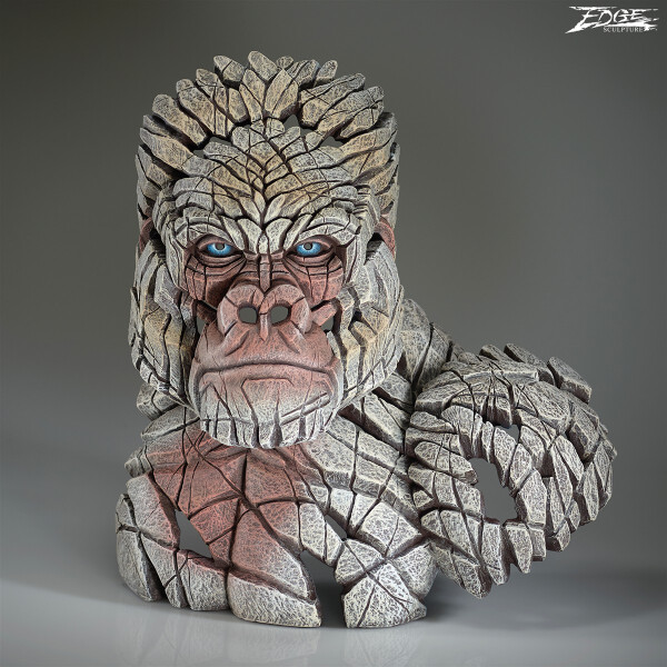 EDGE SCULPTURE - Mountain Gorilla Büste weiß