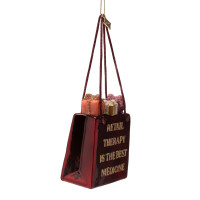 Vondels - Christbaumschmuck aus Glas - shopping bag with gifts retail therapy / Shoppertasche mit Geschenken (Therapie) 8,5cm