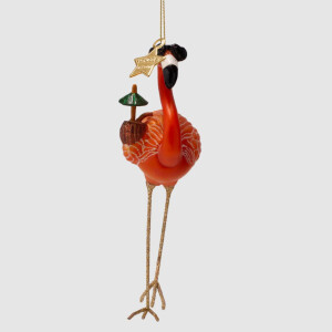 Vondels - Christbaumschmuck aus Glas - Flamingo orange 16cm