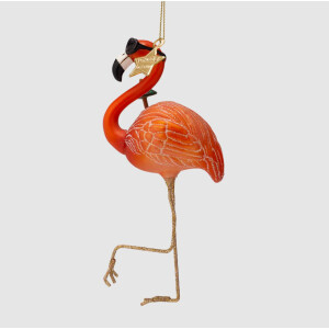 Vondels - Christbaumschmuck aus Glas - Flamingo orange 16cm