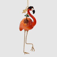 Vondels - Christbaumschmuck aus Glas - Flamingo orange 16cm