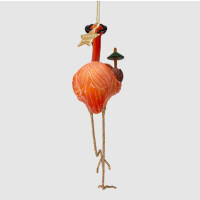 Vondels - Christbaumschmuck aus Glas - Flamingo orange 16cm