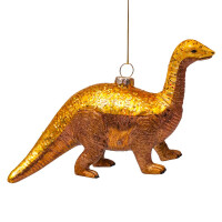 Vondels - Christbaumschmuck aus Glas - Dino gold / Brachiosaurus gold 9cm