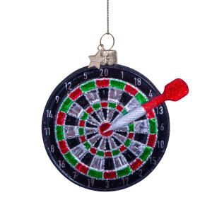 Vondels - Christbaumschmuck aus Glas - black dartboard / schwarzes Dartbrett 8cm