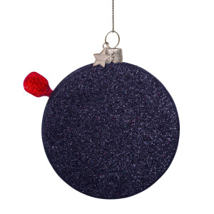 Vondels - Christbaumschmuck aus Glas - black dartboard / schwarzes Dartbrett 8cm