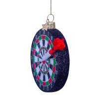 Vondels - Christbaumschmuck aus Glas - black dartboard / schwarzes Dartbrett 8cm