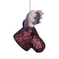 Vondels - Christbaumschmuck aus Glas - brown moose head / brauner Elchkopf 7,5cm