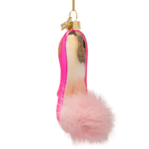 Vondels - Christbaumschmuck aus Glas - BARBIE / High heel pump pink plush 9cm