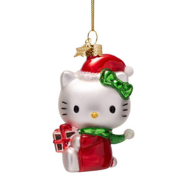 Vondels - Christbaumschmuck aus Glas - Hello Kitty with gifts - Hello Kitty mit Geschenken 9,5cm
