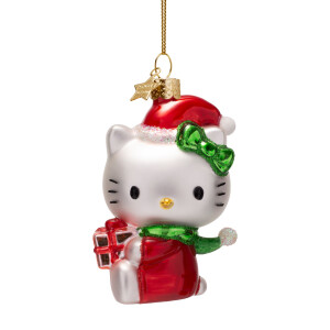 Vondels - Christbaumschmuck aus Glas - Hello Kitty with gifts - Hello Kitty mit Geschenken 9,5cm