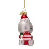 Vondels - Christbaumschmuck aus Glas - Hello Kitty with gifts - Hello Kitty mit Geschenken 9,5cm