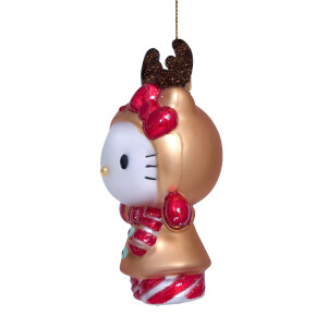 Vondels - Christbaumschmuck aus Glas - Hello Kitty as a reindeeer - Hello Kitty als Rentier 10cm
