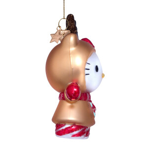 Vondels - Christbaumschmuck aus Glas - Hello Kitty as a reindeeer - Hello Kitty als Rentier 10cm
