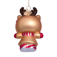 Vondels - Christbaumschmuck aus Glas - Hello Kitty as a reindeeer - Hello Kitty als Rentier 10cm