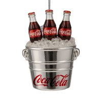 Vondels - Christbaumschmuck aus Glas - COCA COLA / bottles in cooler / Coca Cola Flaschen im Kühler 7,5cm