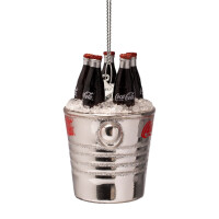 Vondels - Christbaumschmuck aus Glas - COCA COLA / bottles in cooler / Coca Cola Flaschen im Kühler 7,5cm