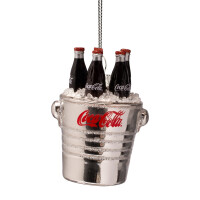 Vondels - Christbaumschmuck aus Glas - COCA COLA / bottles in cooler / Coca Cola Flaschen im Kühler 7,5cm