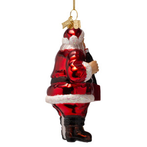 Vondels - Christbaumschmuck aus Glas - COCA COLA / Santa claus with bottles / Coca Cola Weihnachtsmann mit Flaschen 12,5cm