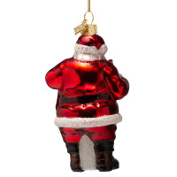 Vondels - Christbaumschmuck aus Glas - COCA COLA / Santa claus with bottles / Coca Cola Weihnachtsmann mit Flaschen 12,5cm