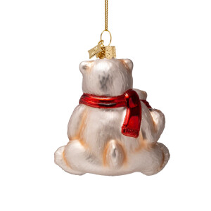 Vondels - Christbaumschmuck aus Glas - COCA COLA / polar bear with bottle / Coca Cola Eisbär mit Flasche 9cm