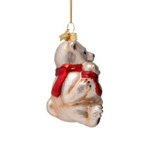 Vondels - Christbaumschmuck aus Glas - COCA COLA / polar bear with bottle / Coca Cola Eisbär mit Flasche 9cm