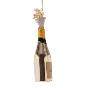 Vondels - Christbaumschmuck aus Glas - Champagne bottle popping / aufploppende Champagnerflasche 16,5cm