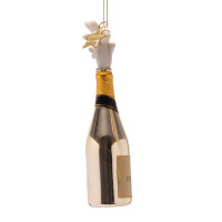 Vondels - Christbaumschmuck aus Glas - Champagne bottle popping / aufploppende Champagnerflasche 16,5cm