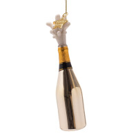 Vondels - Christbaumschmuck aus Glas - Champagne bottle popping / aufploppende Champagnerflasche 16,5cm