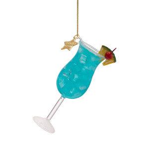Vondels - Christbaumschmuck aus Glas - Blue Lagoon Cocktail 12,5cm