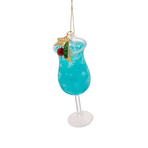 Vondels - Christbaumschmuck aus Glas - Blue Lagoon Cocktail 12,5cm
