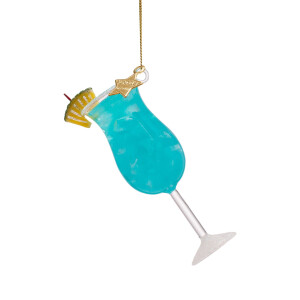 Vondels - Christbaumschmuck aus Glas - Blue Lagoon Cocktail 12,5cm