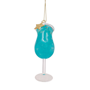 Vondels - Christbaumschmuck aus Glas - Blue Lagoon Cocktail 12,5cm