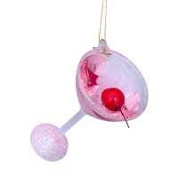 Vondels - Christbaumschmuck aus Glas - pink Cosmopolitan Cocktail 9,5cm