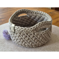 Schwarzwald Maschen - Henkelkorb rund - 20 x 12cm - Farbe : Coffee