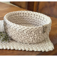 Schwarzwald Maschen - Korb rund - 21 x 8cm - Farbe : Cashmere beige