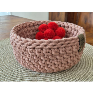 Schwarzwald Maschen - Korb rund - 19 x 8,5cm - Farbe : Blush