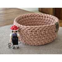 Schwarzwald Maschen - Korb rund - 19 x 8,5cm - Farbe : Blush