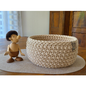Schwarzwald Maschen - Korb rund - 23 x 10,5cm - Farbe : Warm beige