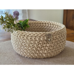 Schwarzwald Maschen - Korb rund - 23 x 10,5cm - Farbe : Warm beige