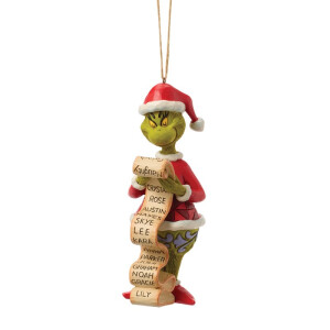 Dr. Seuss THE GRINCH by JIM SHORE Christbaumschmuck - Grinch with wishlist HO - hanging ornament